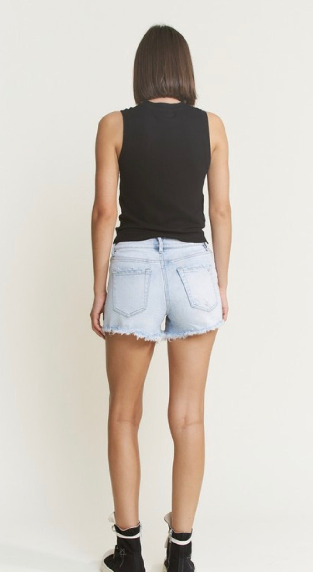 Cloudy High Rise Jean Shorts