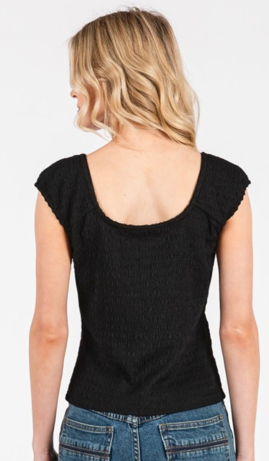 Scallop Edge Front Tie Top