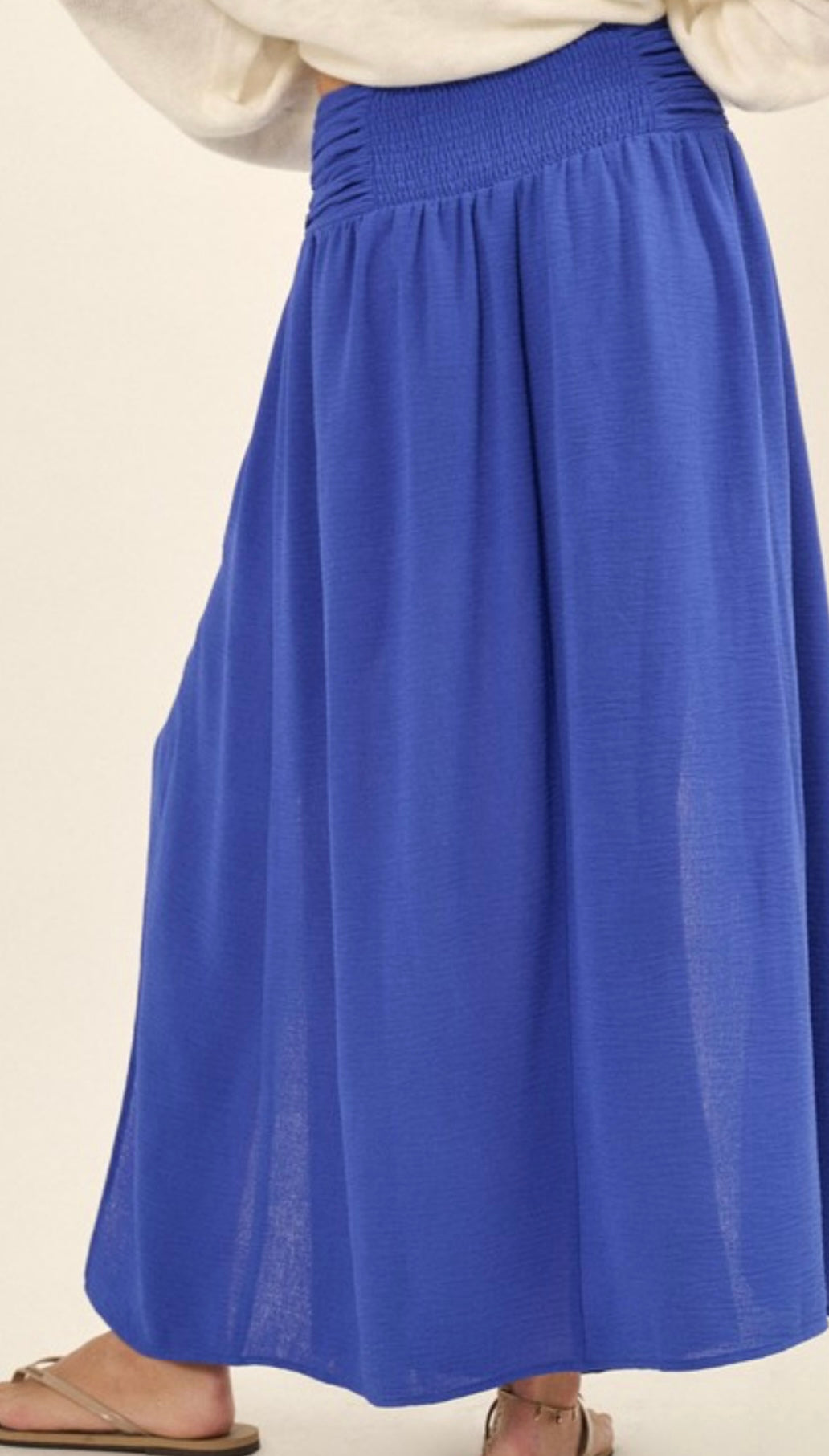 Smocked Waist Maxi Skirt 2 Colors