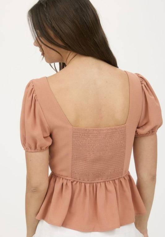 Front Bow Peplum Top