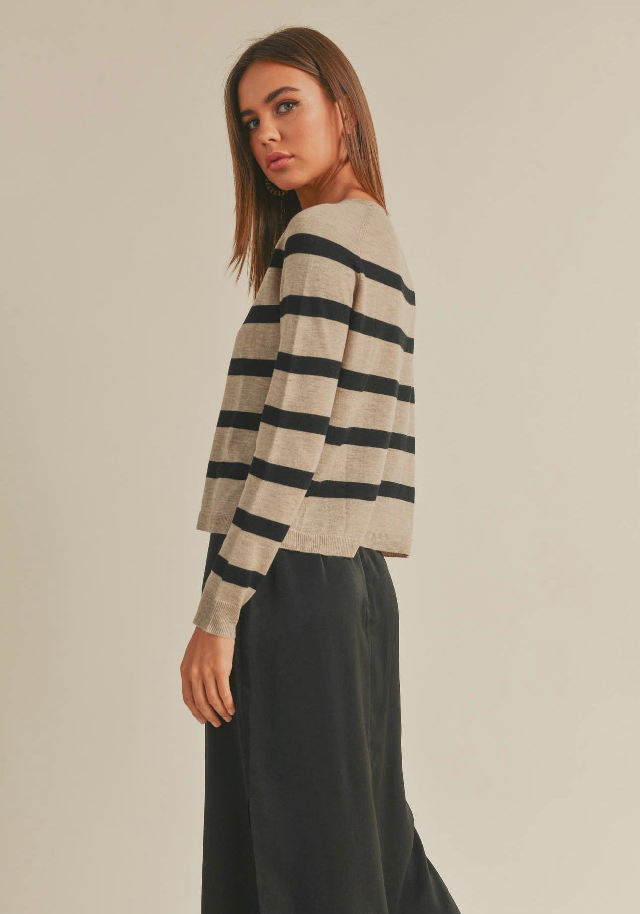 Striped Round Neck Top
