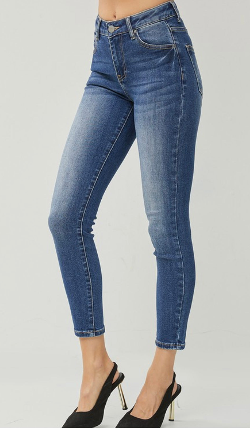 High Rise Ankle Skinny