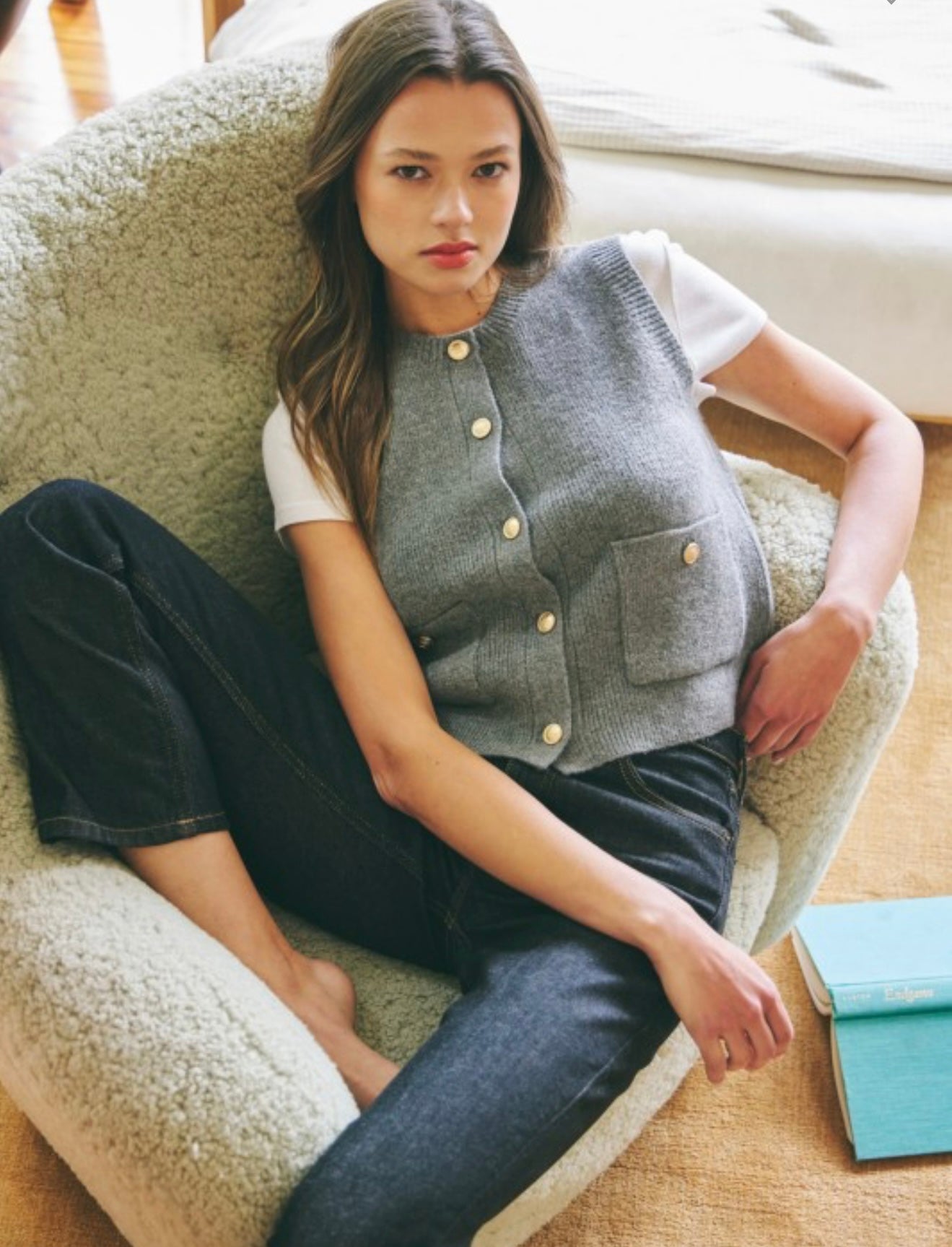 Button Up Sweater Vest