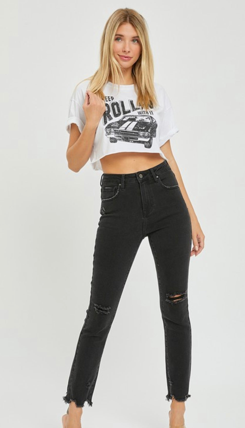 High Rise Slim Straight Jeans