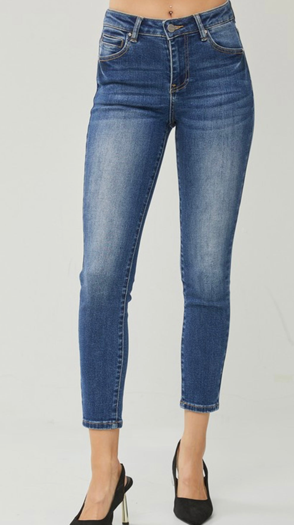 High Rise Ankle Skinny