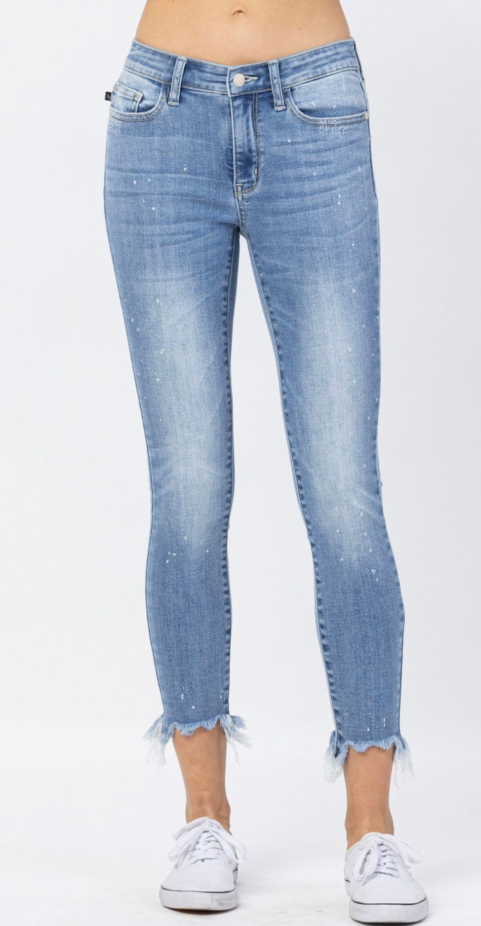 Mid Rise Bleach Splash Skinny