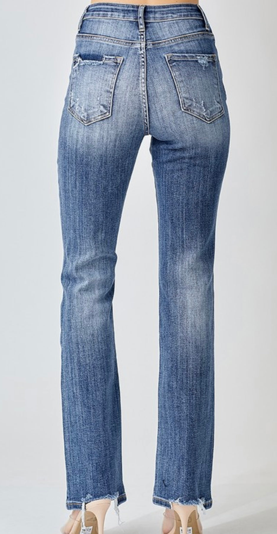 Vintage Wash Straight Leg Jeans