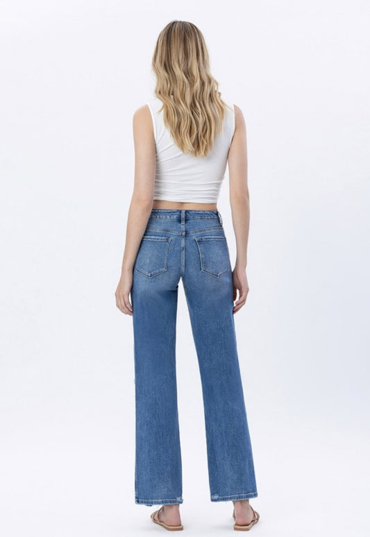 High Rise Slim Wide Jeans