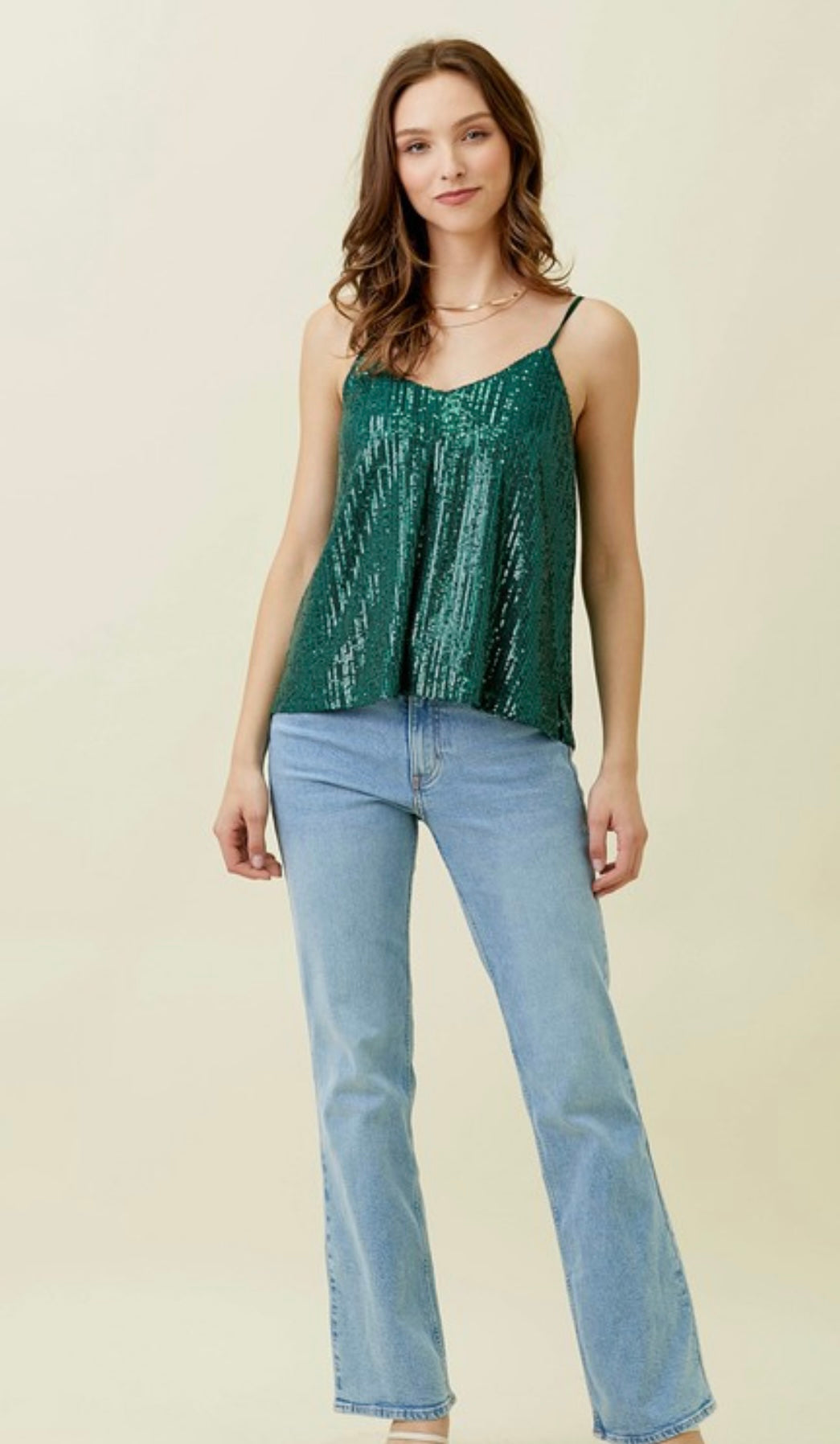 Emerald Sequin Cami