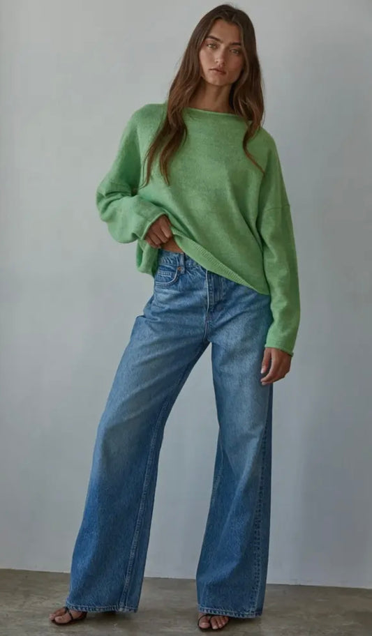 Rolled Round Neck Sweater