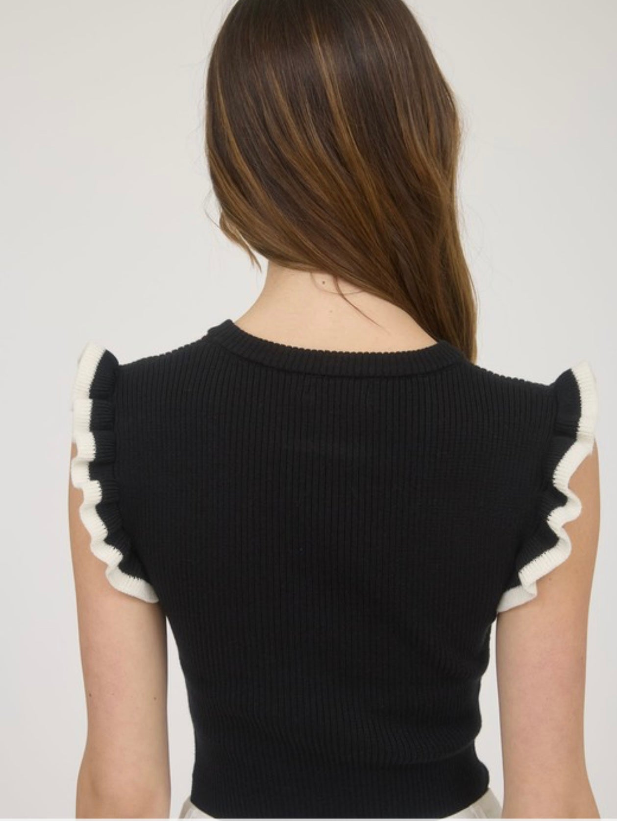 Ruffle Sleeve Knit Top