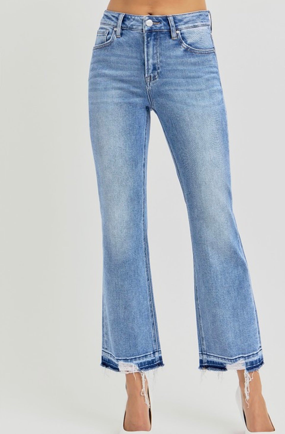 High Rise Shadow Hem Jeans