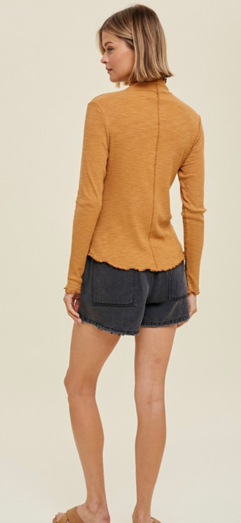 Ribbed Mock Neck Top