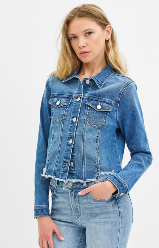 Fray Hem Jean Jacket