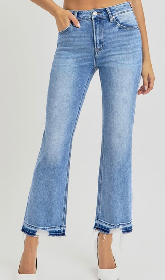 High Rise Shadow Hem Jeans