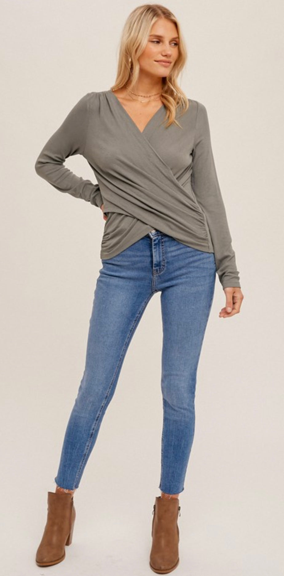 Sage Surplice Top