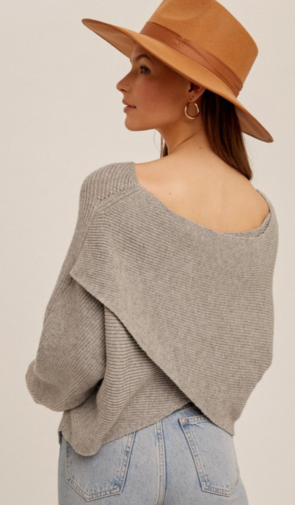 Criss Cross Back Dolman Sweater