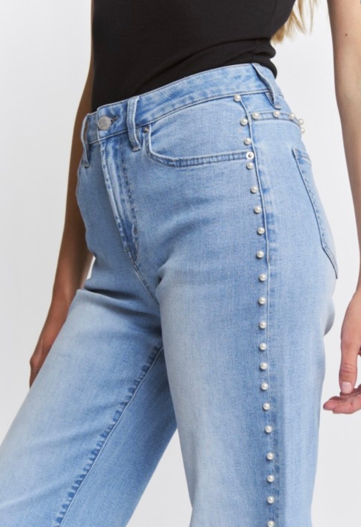 High Rise Pearl Jeans