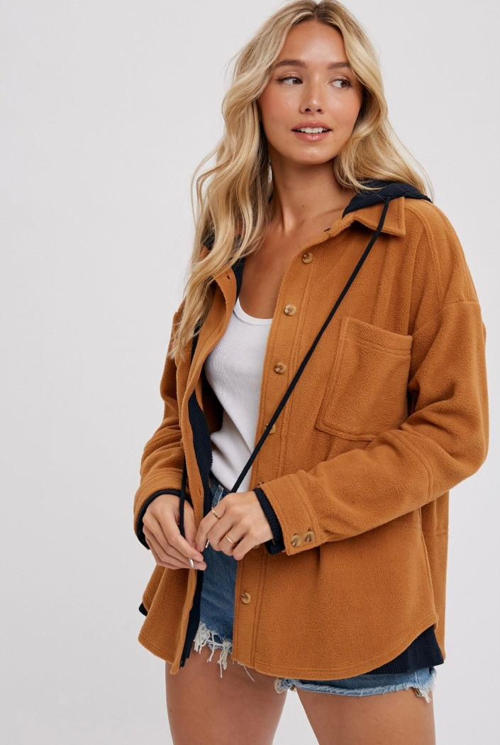 Fleece Hoodie Shacket
