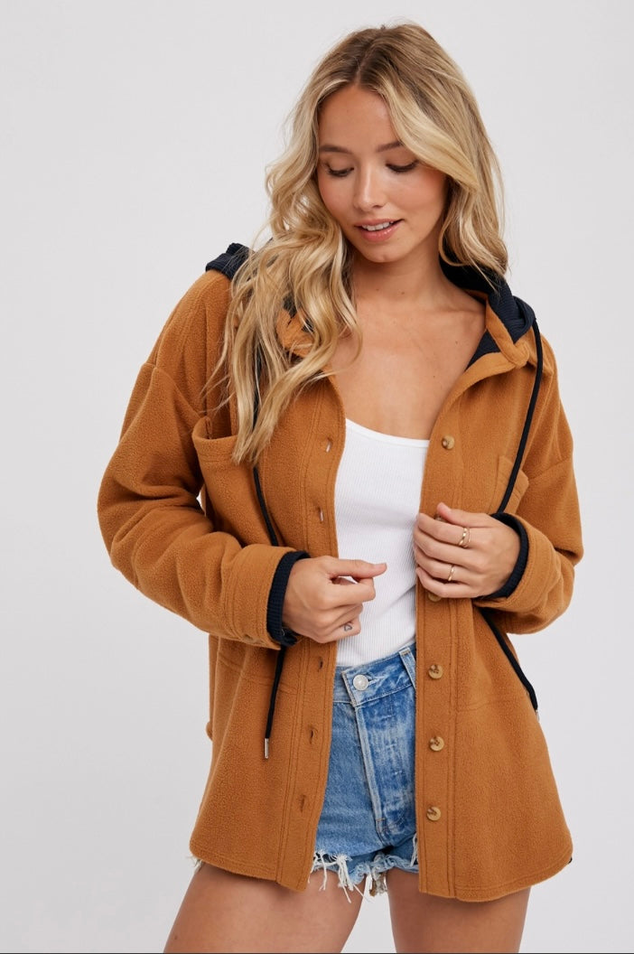 Fleece Hoodie Shacket