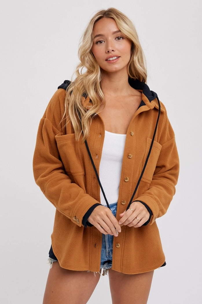 Fleece Hoodie Shacket