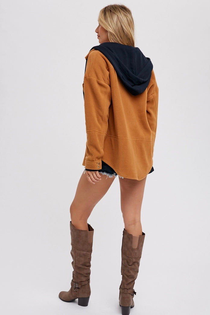 Fleece Hoodie Shacket