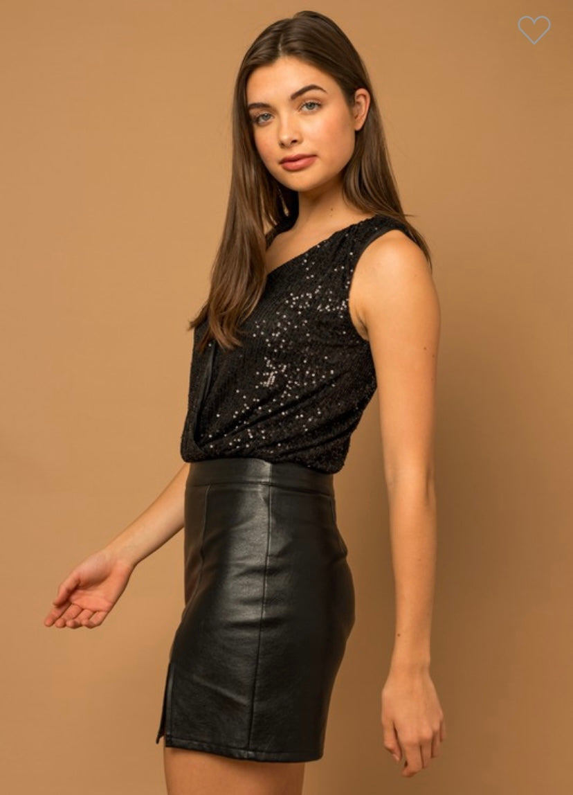 Sequin Wrap Bodysuit