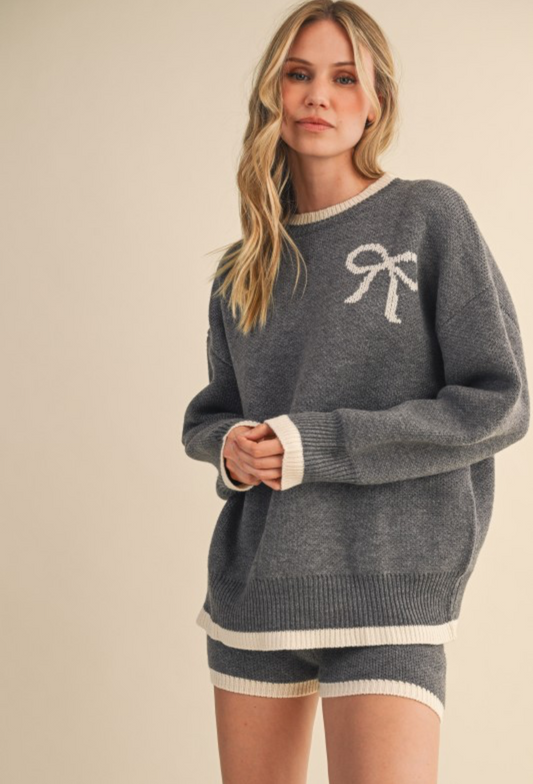 Ribbon Sweater/Shorts Set