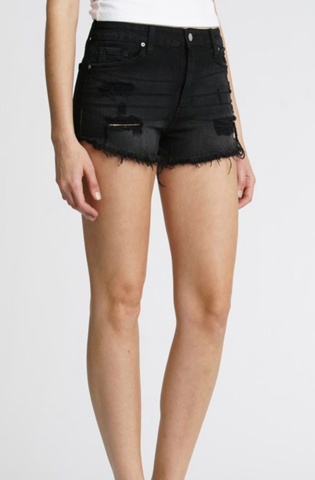Lulu Black High Rise Shorts