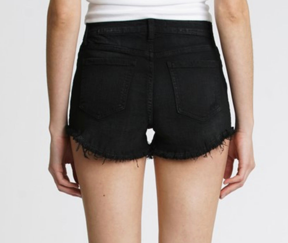 Lulu Black High Rise Shorts