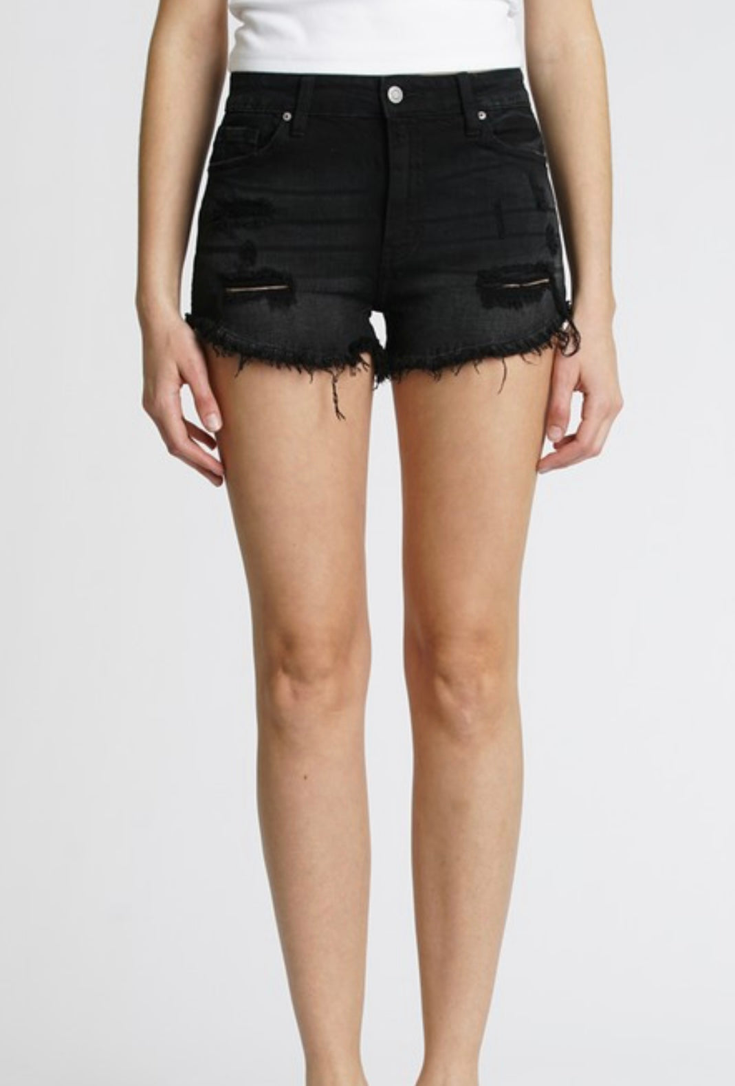 Lulu Black High Rise Shorts