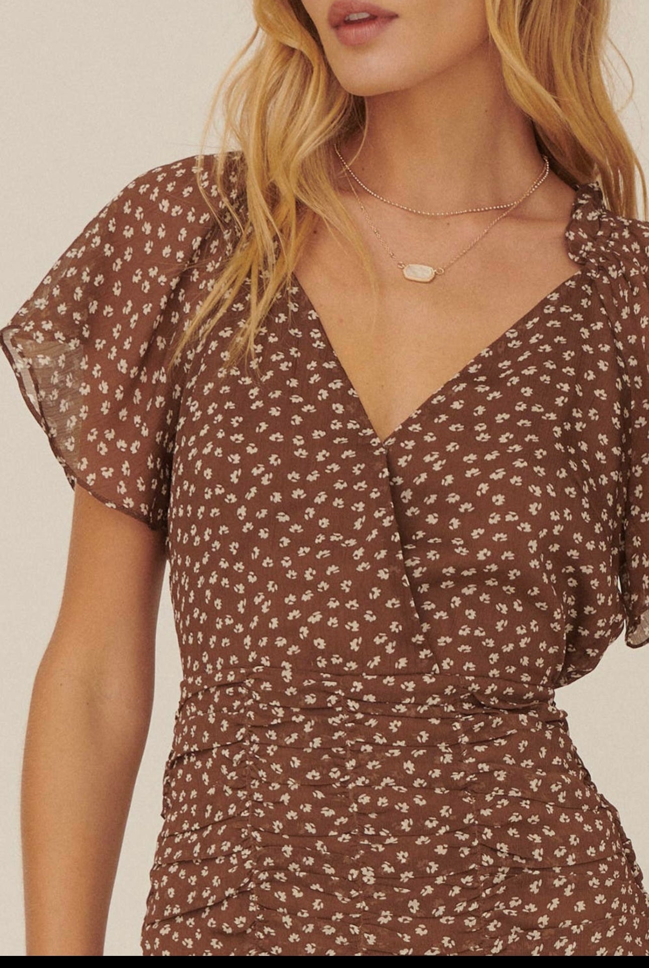 Tiered Ruched Mini Dress
