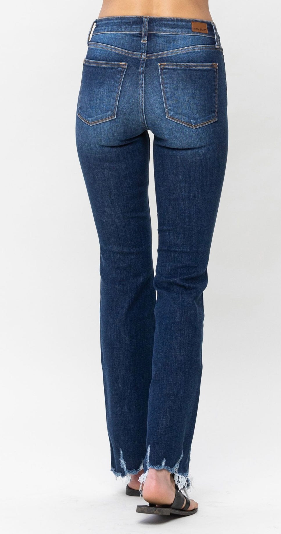 Medium Rise Hem Bootcut Denim