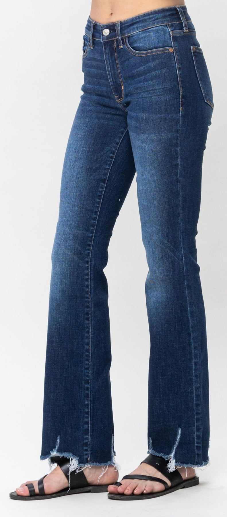 Medium Rise Hem Bootcut Denim