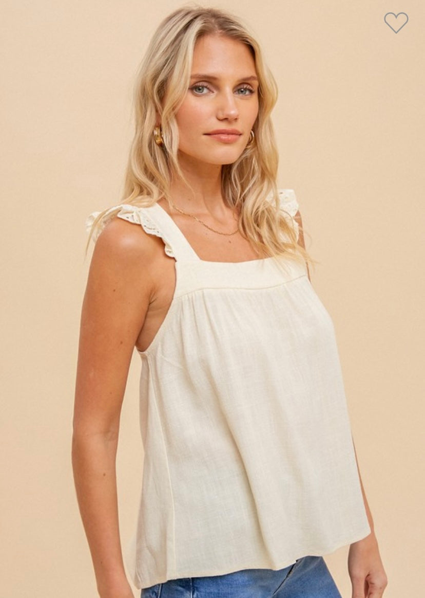 Flounce Sleeve Blouse (2 Colors)