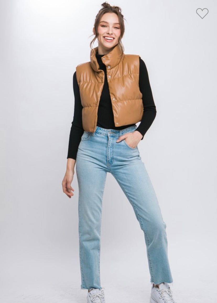 Faux Leather Vest (2 Colors)