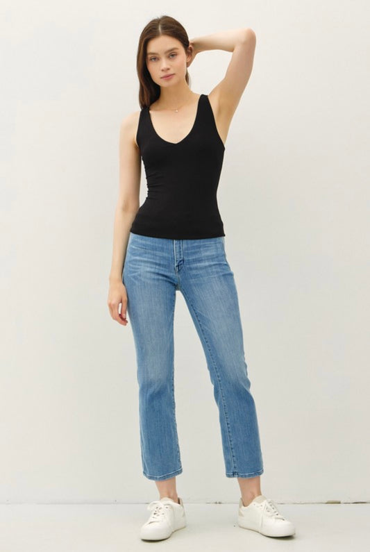 Basic Full Length V-neck Tank (3 colors)