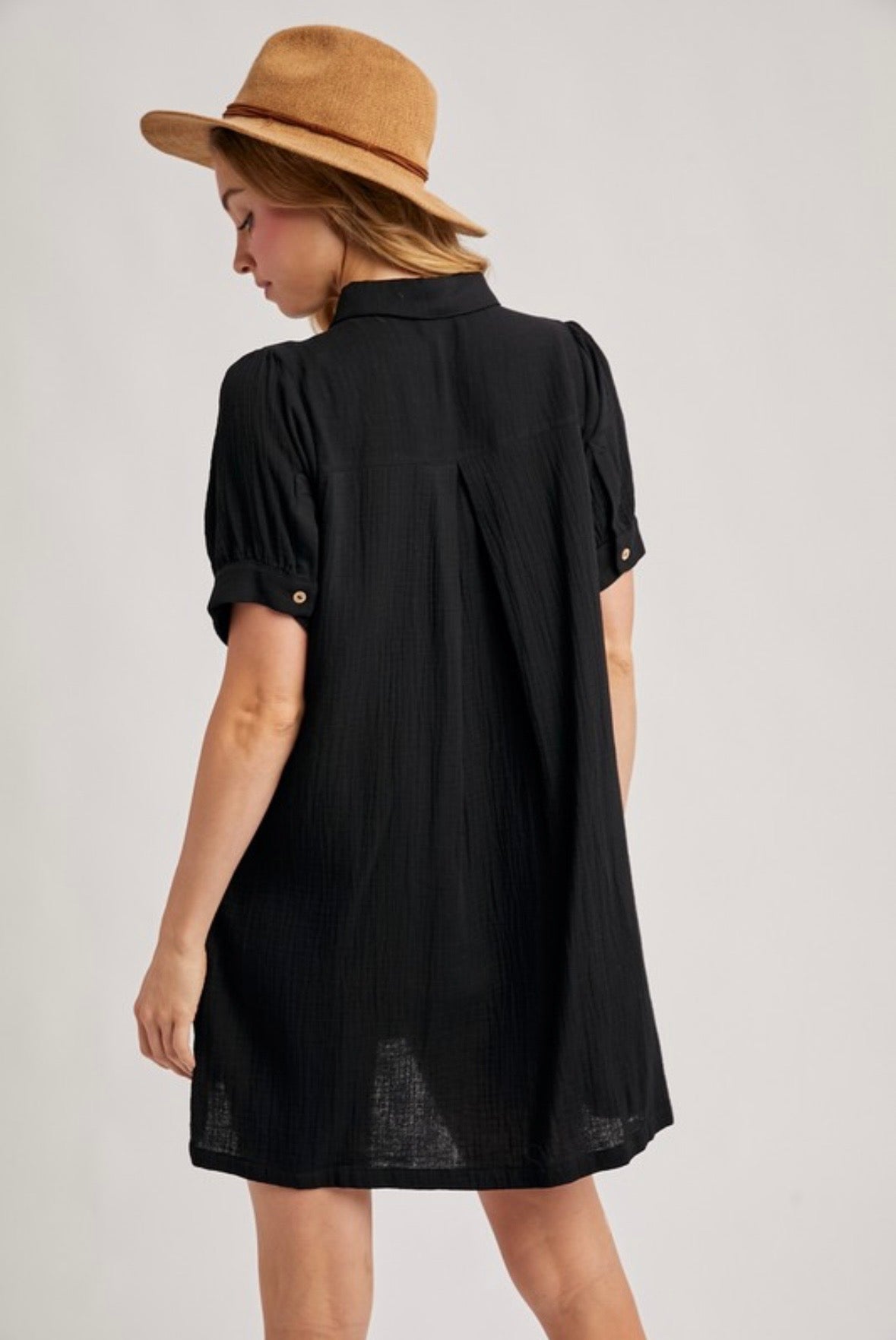Ruffled Pocket Shirt Dress