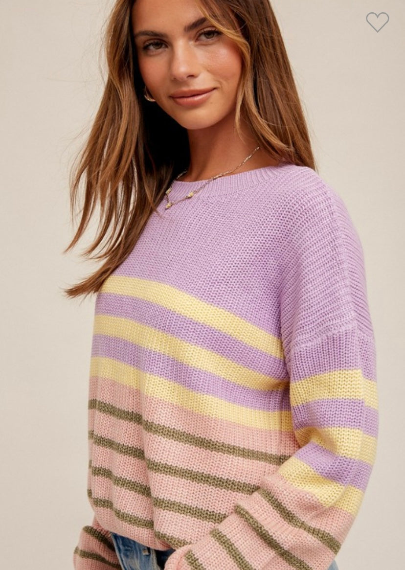 Lavender Color Block Sweater