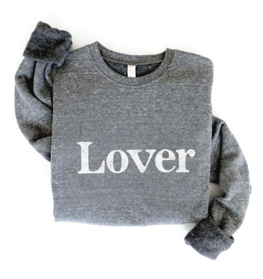 Lover Graphic Sweatshirt- Heather Grey