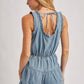 Scoop Neck Denim Romper