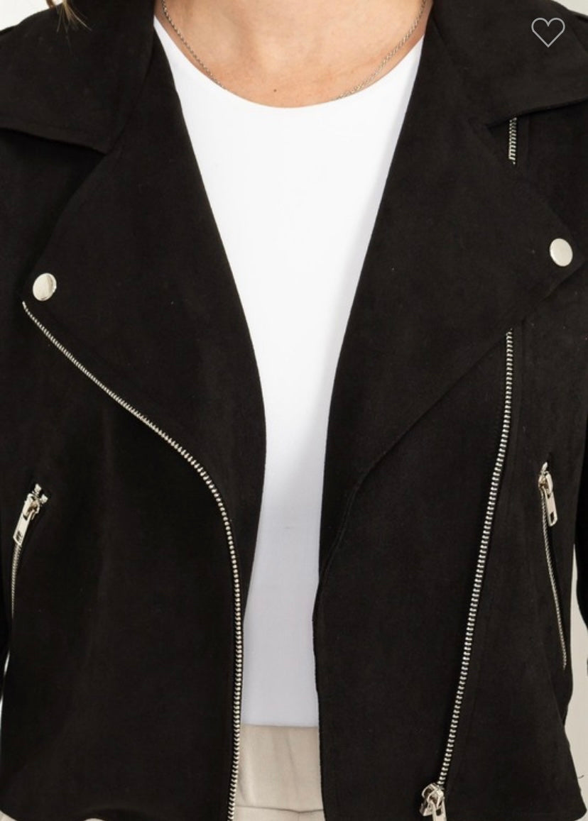 Faux Suede Moto Jacket (2 Colors)