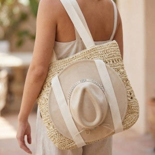 Braided Beach Bag with Hat Holder
