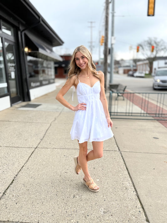 Floral Embroidery Mini Dress