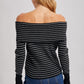 Striped Off The Shoulder Knit Top