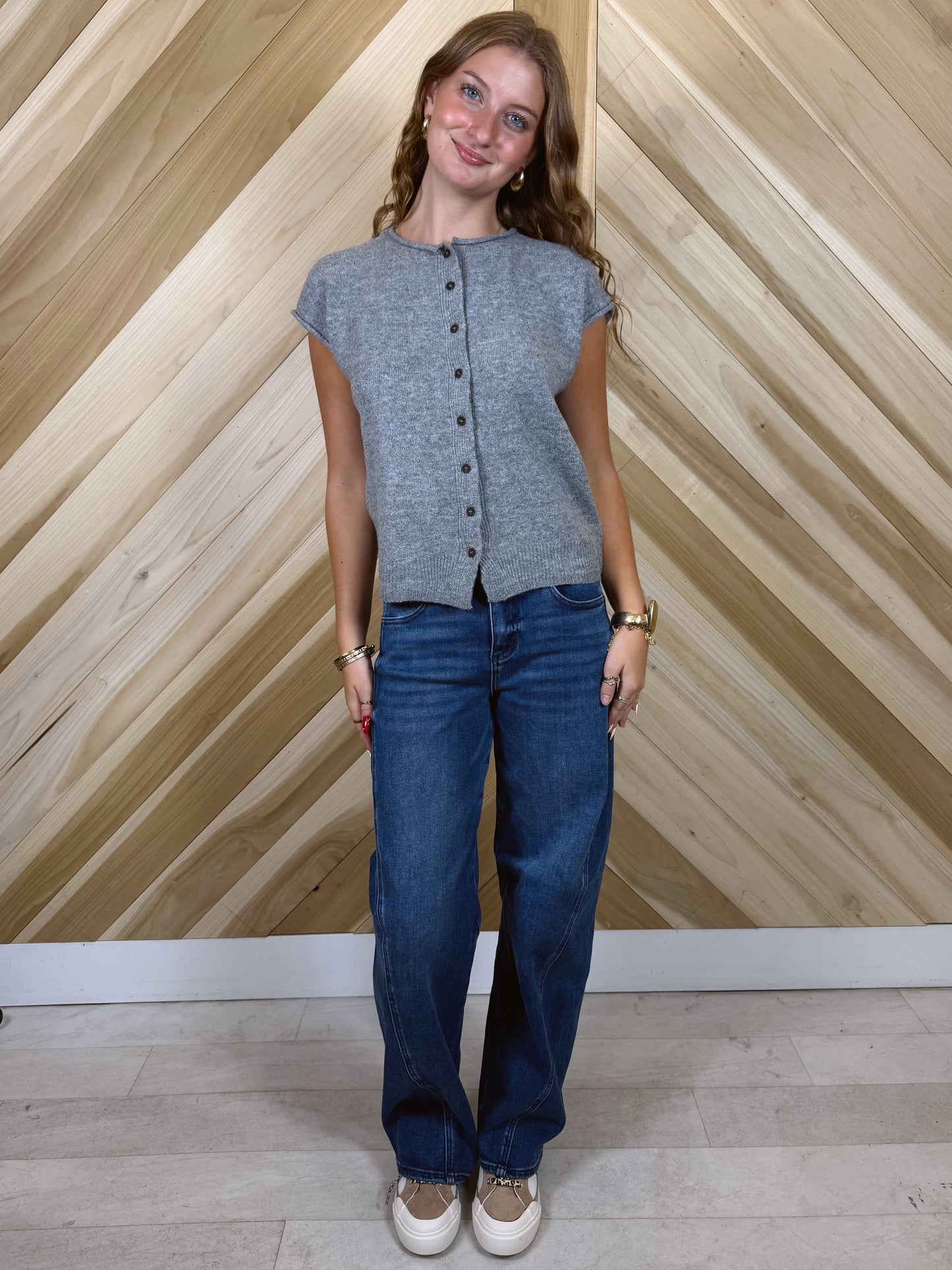 Dark Wash Barrel Jeans