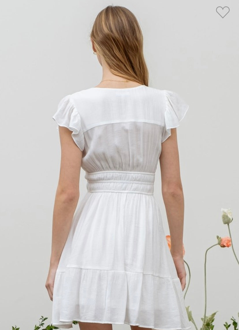 Shirred Waist Mini Dress