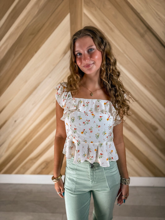Tie Back Ruffle Top