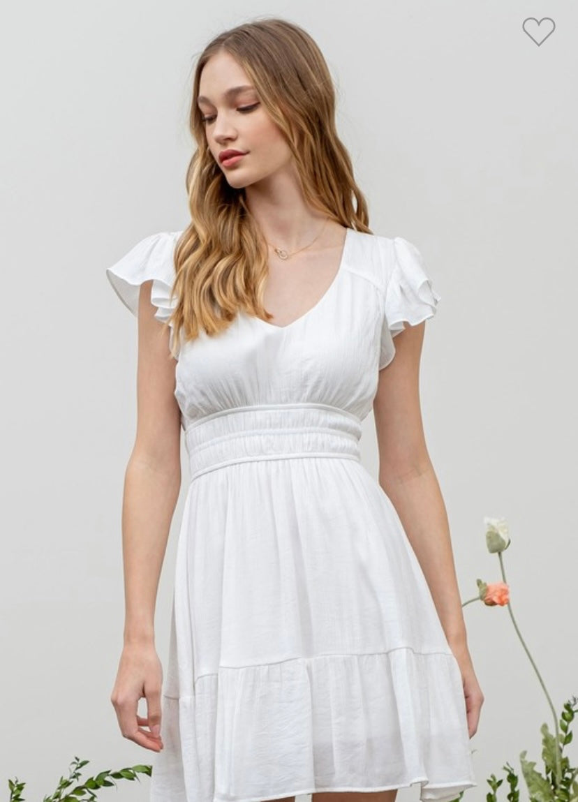 Shirred Waist Mini Dress