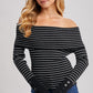 Striped Off The Shoulder Knit Top